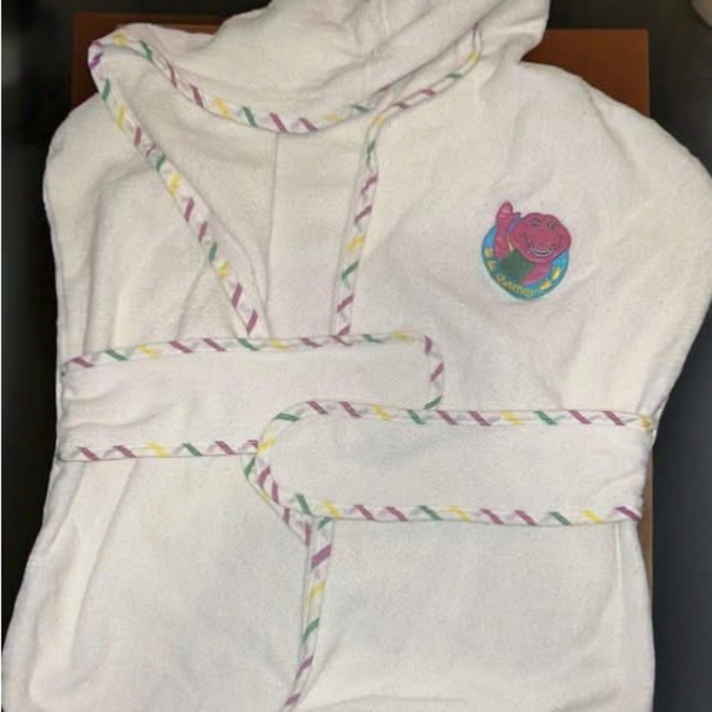 Vintage Barney Hooded swaddle towel